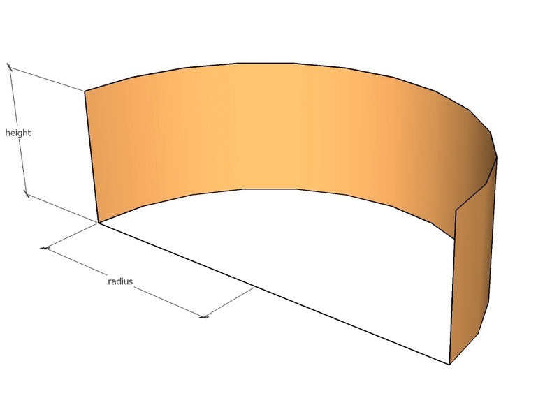 Half R375mm x 100 tall x 3mm A = 1178