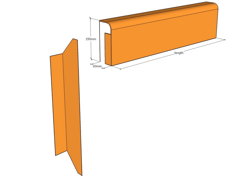 [CorRolEdg2400-200-3] Rolled edge 2400 x 200 x 63 x 3mm