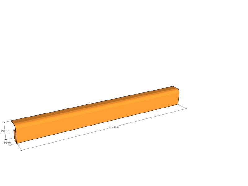 Rolled edge 1050 x 100 x 60 x 3mm