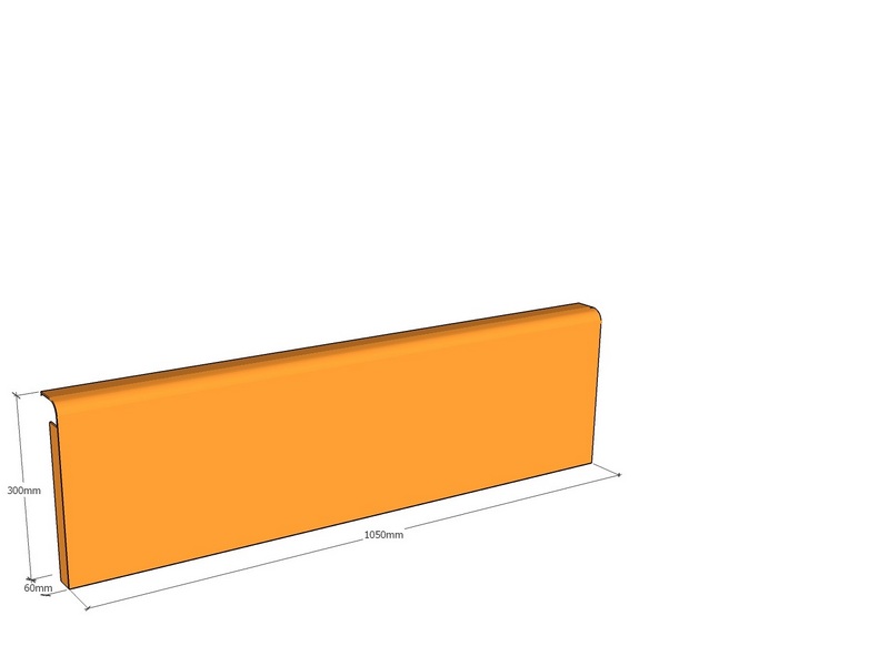 Rolled edge 1050 x 300 x 60 x 3mm