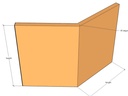 45deg Ext Cnr 600 x 600 x 897 x 2mm
