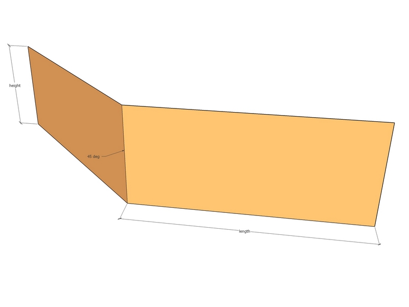 Corten 45deg Cnr 450 x 450 x 150 x 3mm