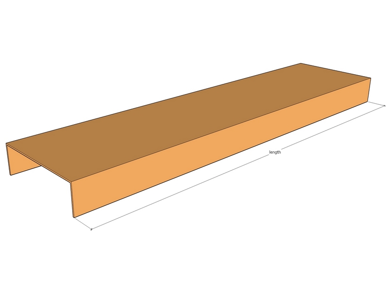 Corten Cap Squ 897 x 215 x 63 x 3mm
