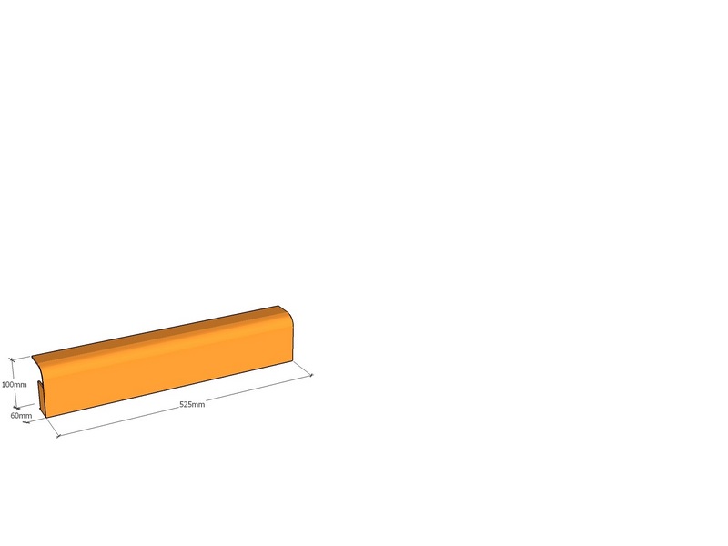 Rolled edge 525 x 100 x 60 x 3mm