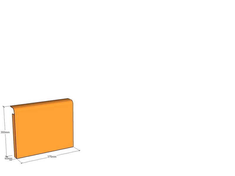 Rolled edge 375 x 300 x 60 x 3mm