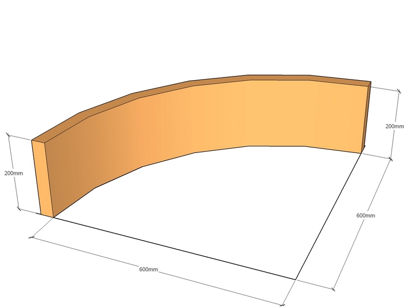 Quarter Curve FT35 Int 600mm rad-200