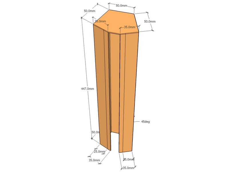 45deg 50mm Acute corner joiner 1200
