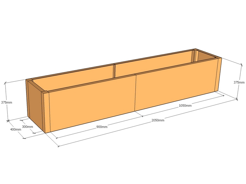 [CorPlaRec2050-400-375] Rectangular planter 2050L x 400W x 375T