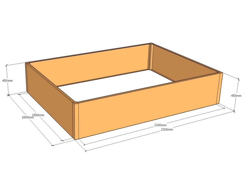 Rectangular planter 2200L x 1600W x 450T