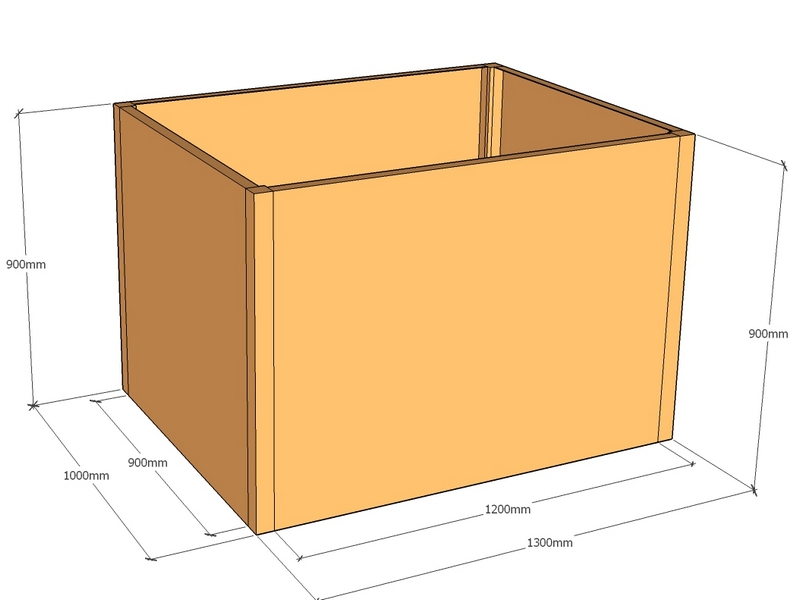 Rectangular planter 1300L x 1000W x 900T
