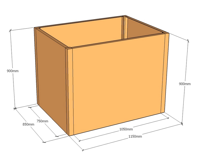 Rectangular planter 1150L x 850W x 900T