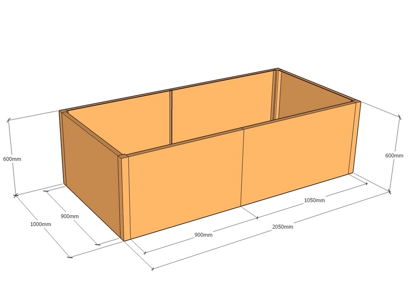 Rectangular planter 2050L x 1000W x 600T