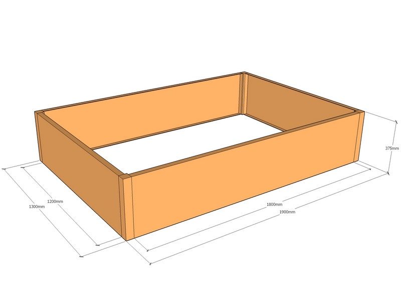 Rectangular planter 1900L x 1300W x 375T