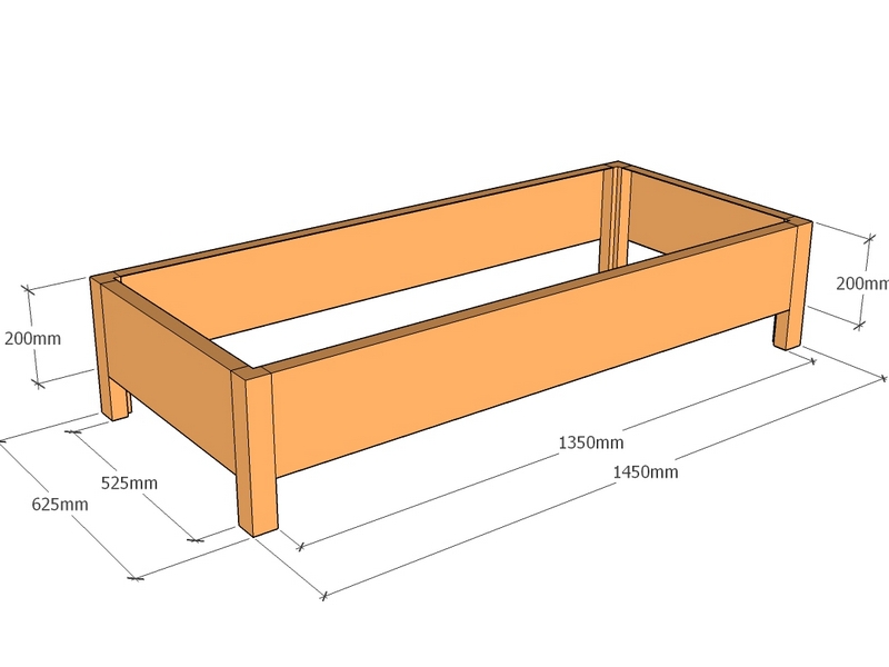 Rectangular planter 1450L x 625W x 200T