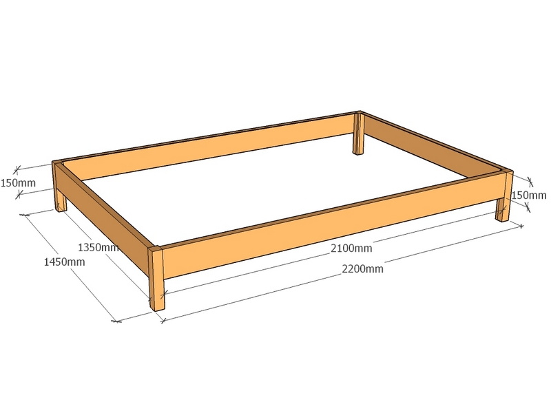 Rectangular planter 2200L x 1450W x 150T