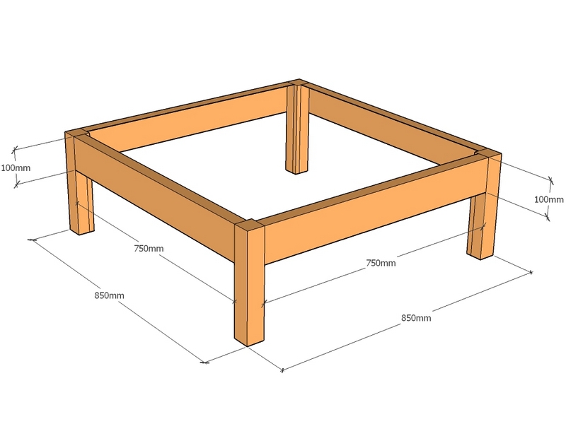 Rectangular planter 850L x 850W x 100T