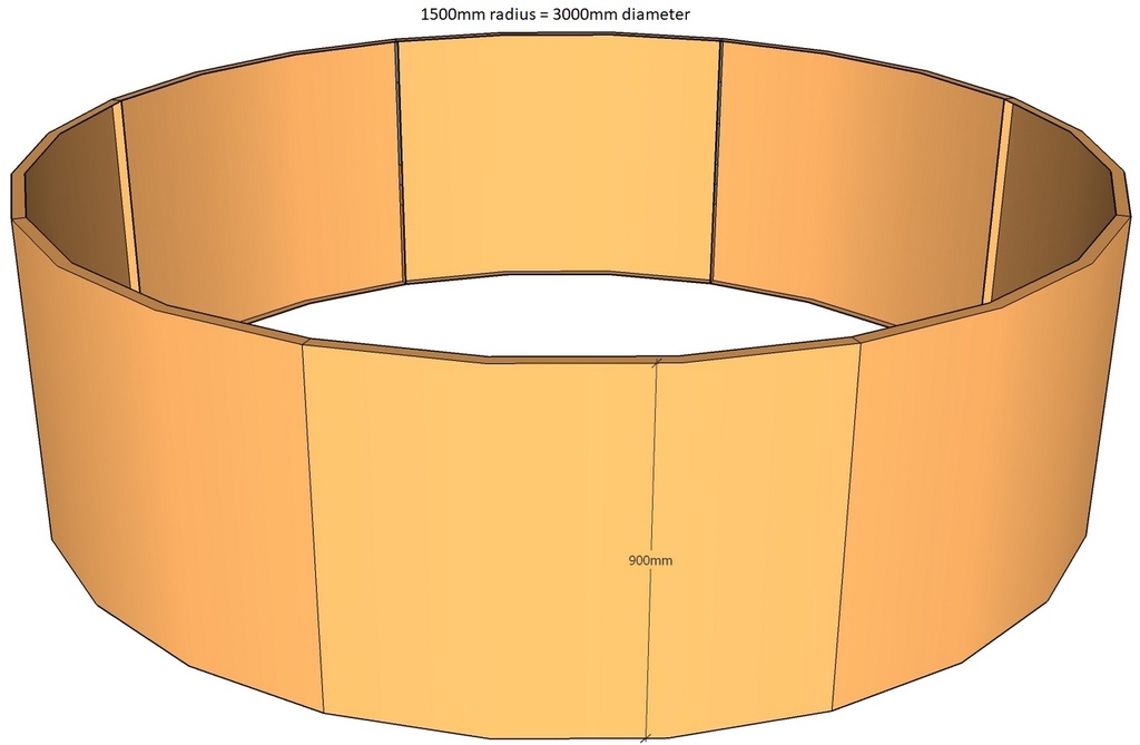 [CorPlaRnd1500-900-3] Round planter 1500rad x 900T-3