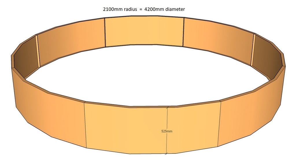 Round planter 2100rad x 525T-3