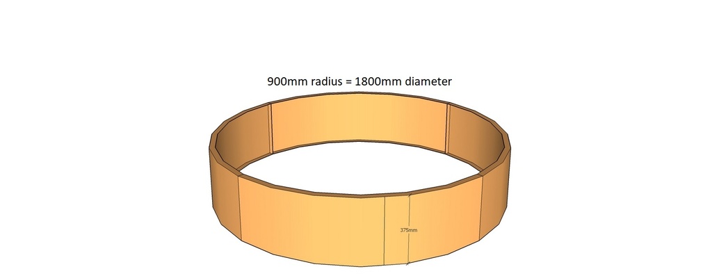 [CorPlaRnd900-375-2] Round planter 900rad x 375T-2