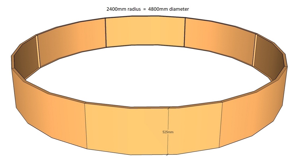 Round planter 2400rad x 525T-3