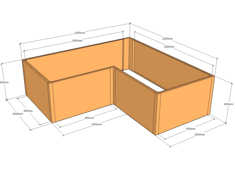 [CorPlaL2000-2000-1000-600] L-shaped 2000-2000-1000-600T