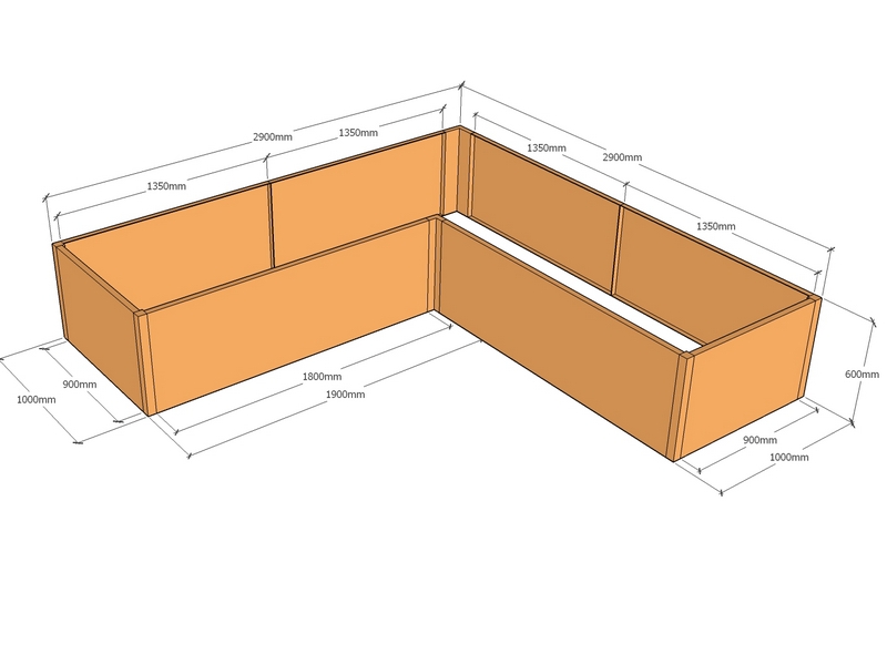 L-shaped 2900-2900-1000-600T