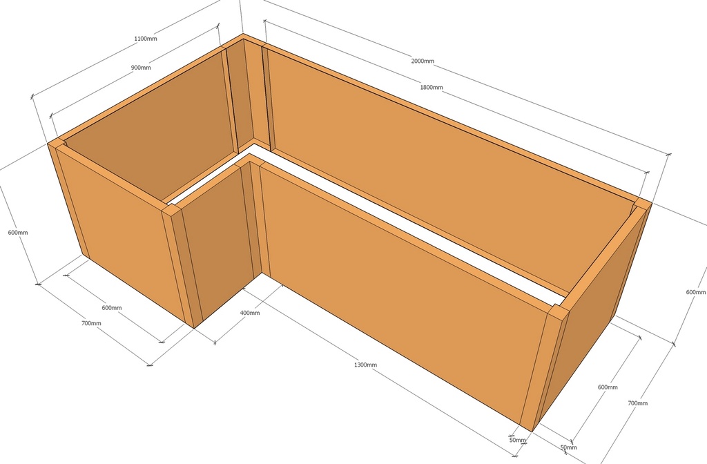 [CorPlaL2000-1100-700-600] L-shaped 2000-1100-700-600T