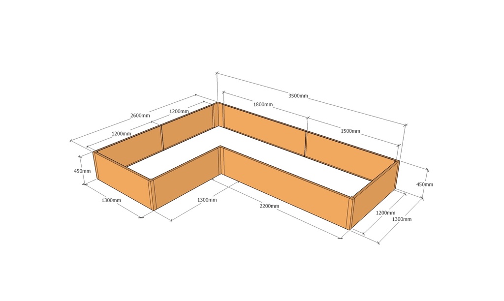 L-shaped 3500-2600-1300-450T