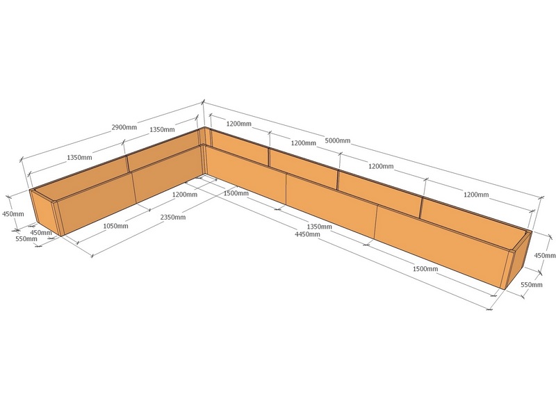 [CorPlaL5000-2900-550-450] L-shaped 5000-2900-550-450T