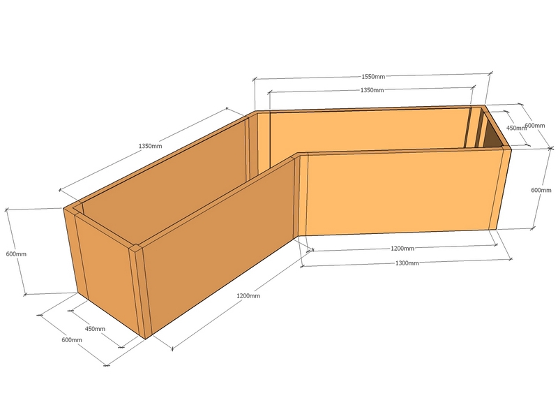 [CorPlaL45-1550-1550-600-600] L45-shaped 1550-1550-600-600T