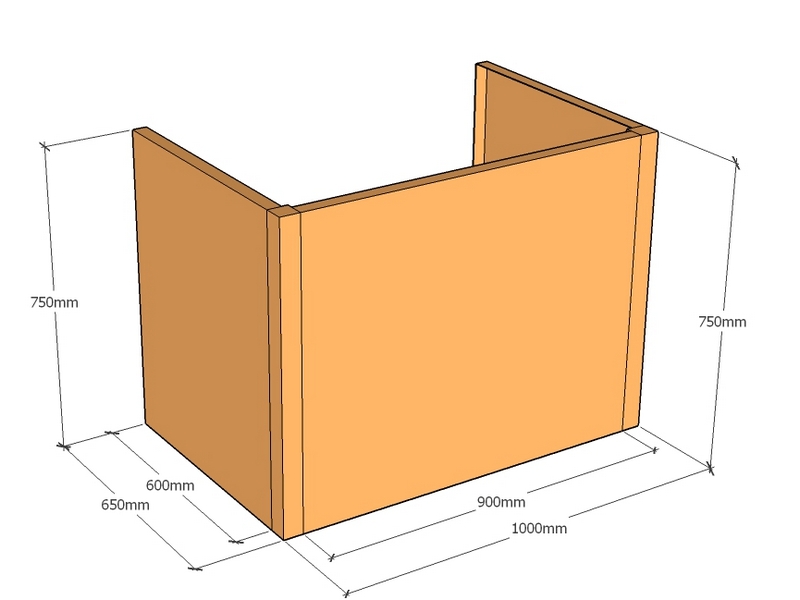 [CorPlaB1000-650-750] Backless 1000 x 650 x 750mm Tall
