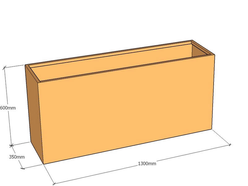 One Piece Corten Planter 1300L x 350W X 600Tall