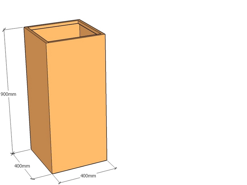 One Piece Corten Planter 400L x 400W X 900Tall