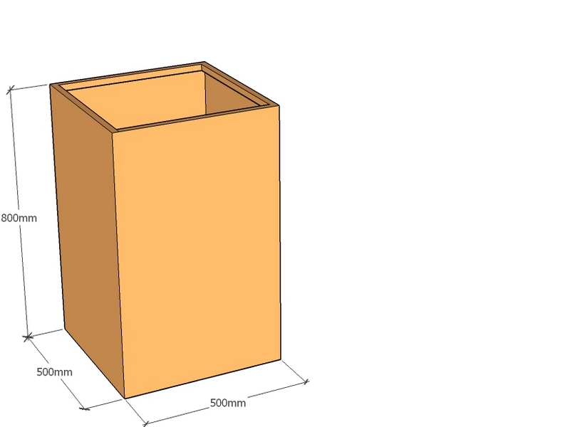 One Piece Corten Planter 500L x 500W X 800Tall