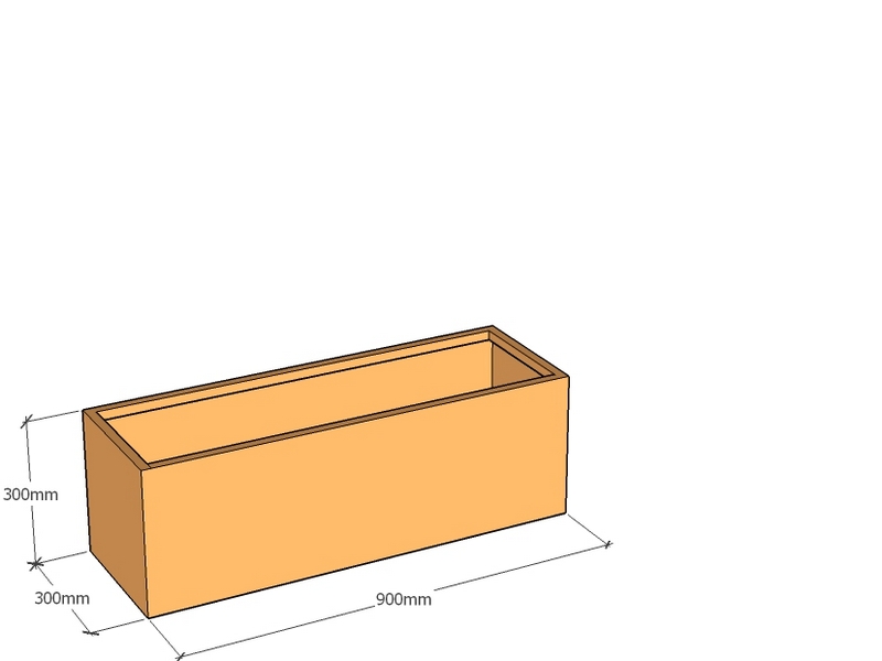 One Piece Corten Planter 900L x 300W X 300Tall