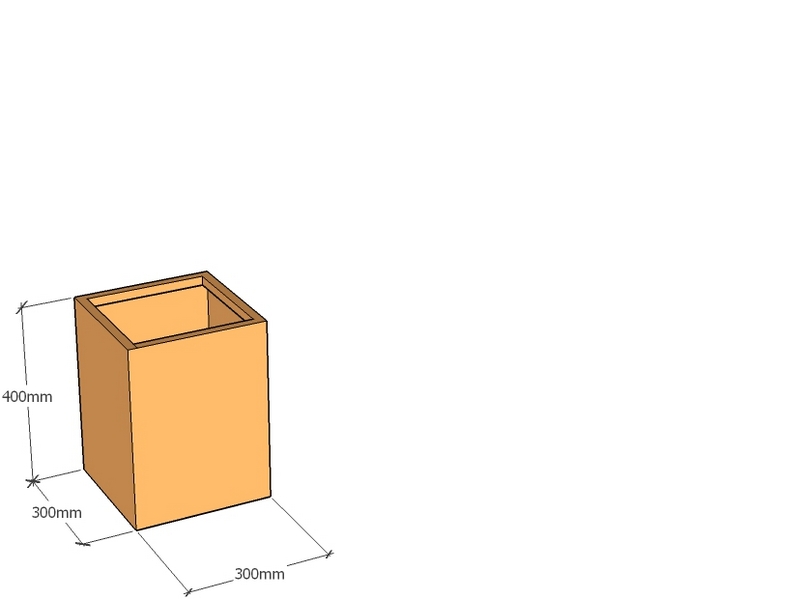 One Piece Corten Planter 300L x 300W X 400Tall