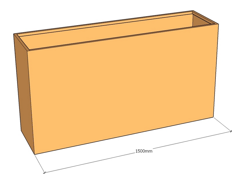 One Piece Corten Planter 1500L x 400W X 800Tall