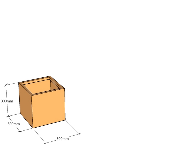 One Piece Corten Planter 300L x 300W x 300Tall