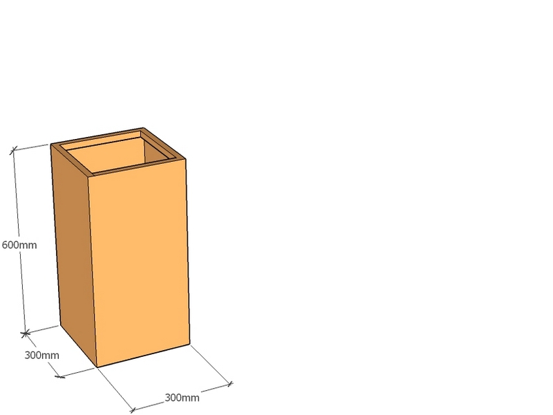 One Piece Corten Planter 300L x 300W X 600Tall