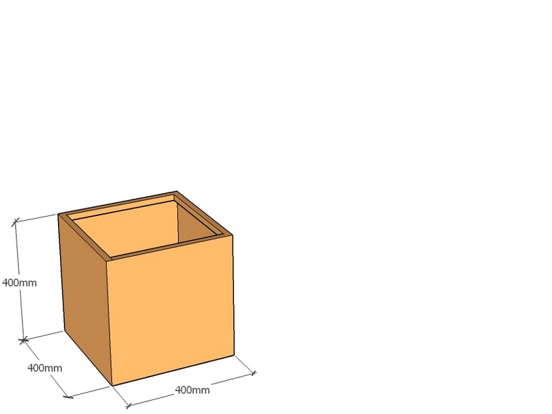 One Piece Corten Planter 400L x 400W X 400Tall