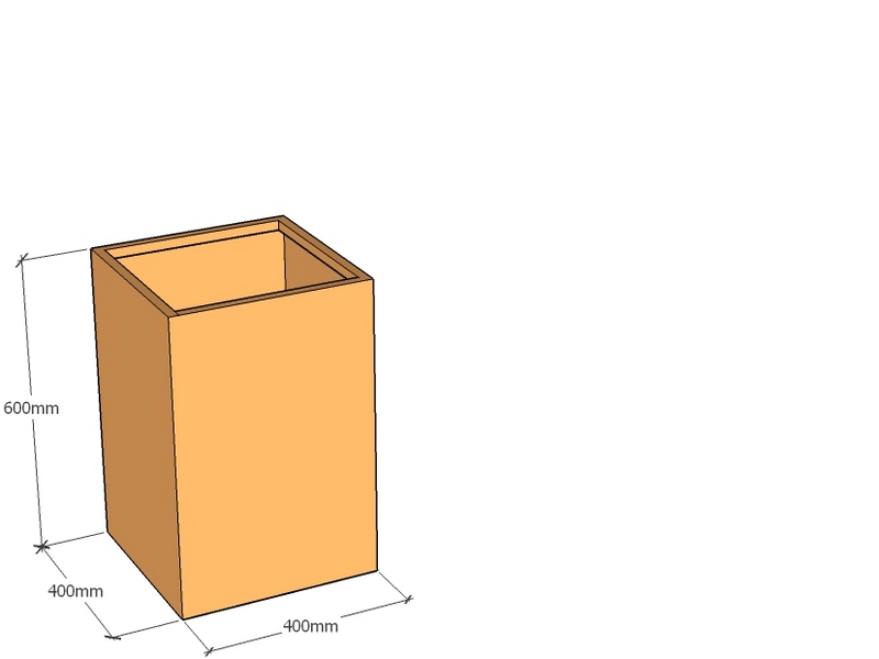 [CorPlaW400-400-600T] One Piece Corten Planter 400L x 400W X 600Tall