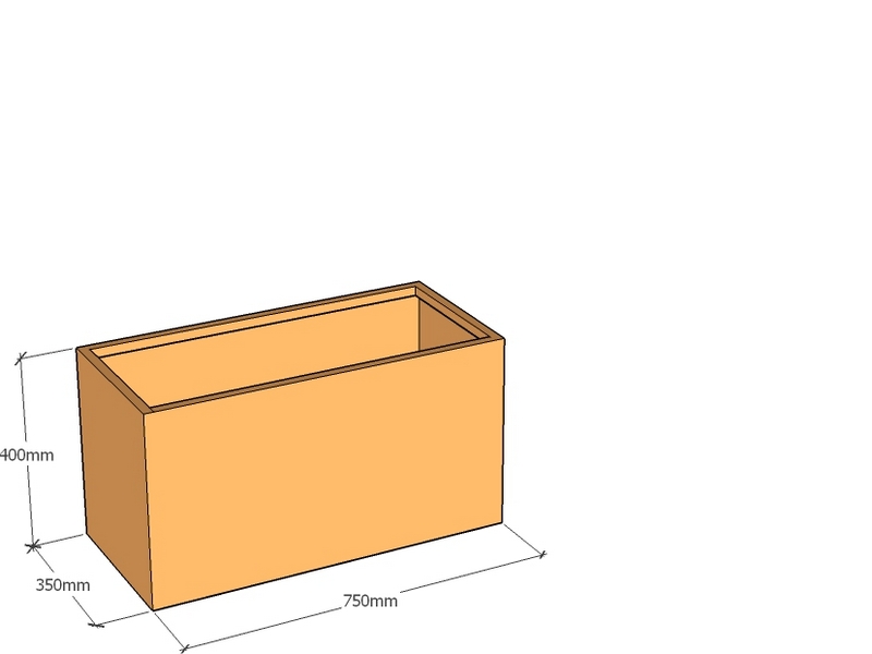 [CorPlaW750-350-400T] One Piece Corten Planter 750L x 350W X 400Tall