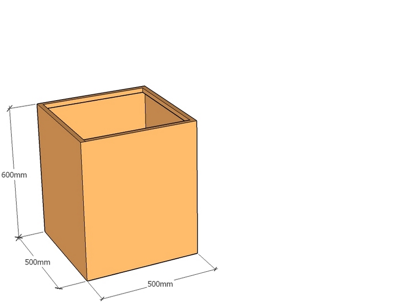 One Piece Corten Planter 500L x 500W X 600Tall