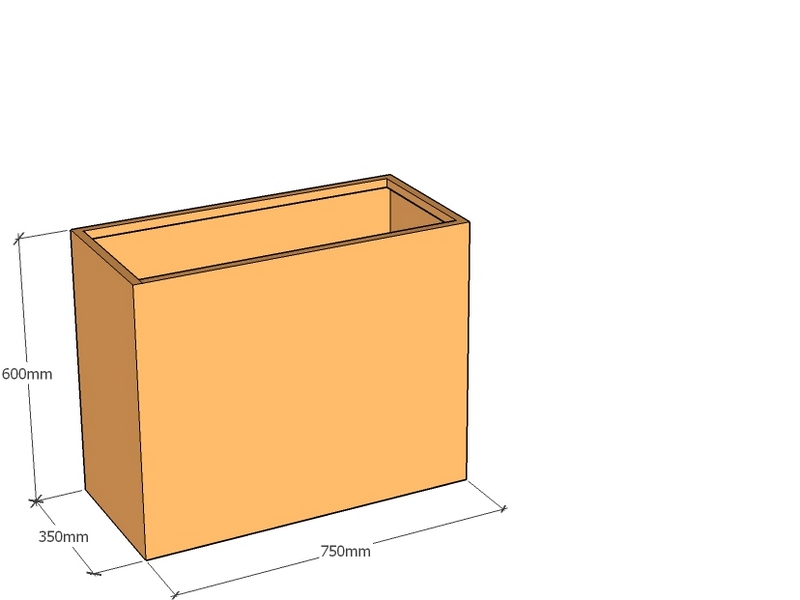 [CorPlaW750-350-600T] One Piece Corten Planter 750L x 350W X 600Tall