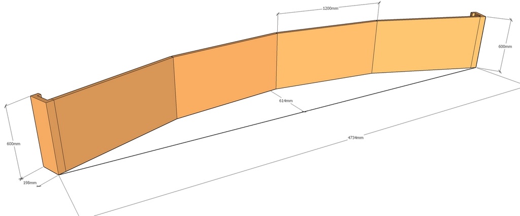[CorRetCurKit4930-4800-600] Retain wall Curv 4930 L x 4800rad 600mm T